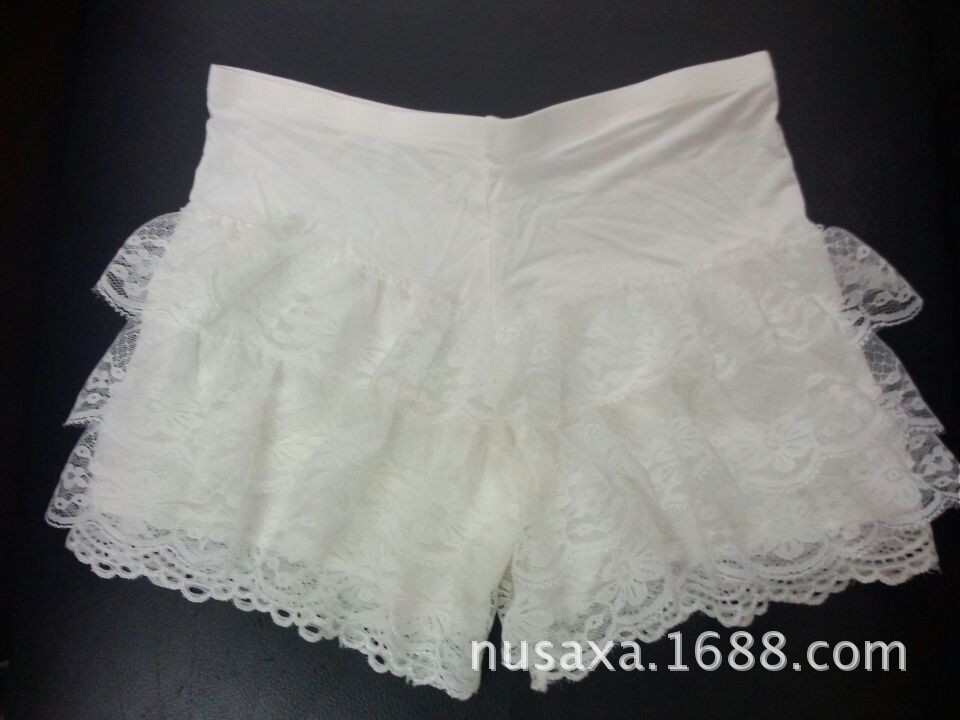 内裤-优质莫代尔 精美蕾丝<em>少女安全裤</em>多层花边