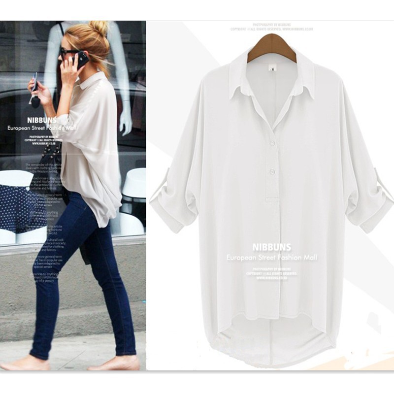 款翻领宽松长袖衬衫女雪纺 百搭<em>女上衣开衫</em> 3