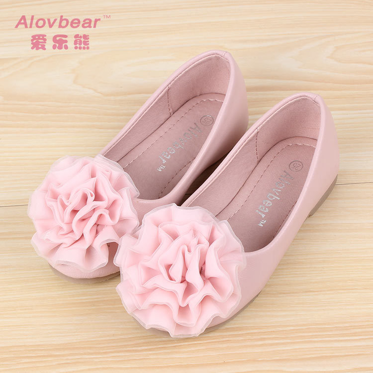 广州童鞋批发2014新款公主儿童单鞋大小童蕾丝花朵女童单鞋D01-48