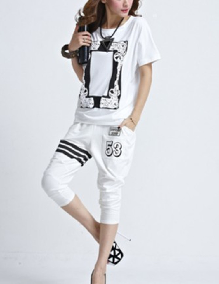 欧洲站2014新款女装时尚印花宽松休闲潮流拼