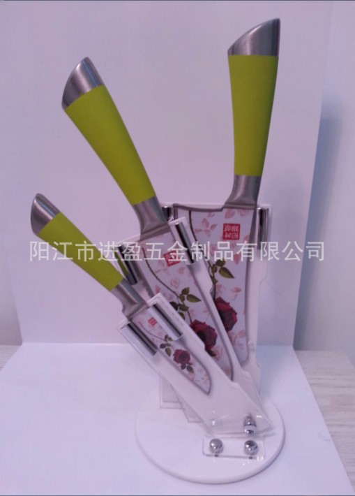 百年视频高烙钢蔷薇图片套刀买刀送刀架厨房鸽蝶舞菜刀图片
