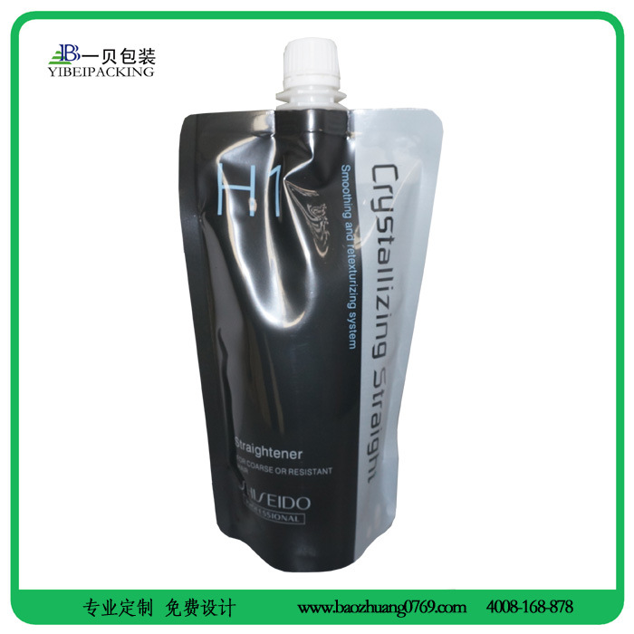 烫发露自立包装袋,烫发露吸嘴袋,烫发露带嘴的袋子,带嘴烫发露袋