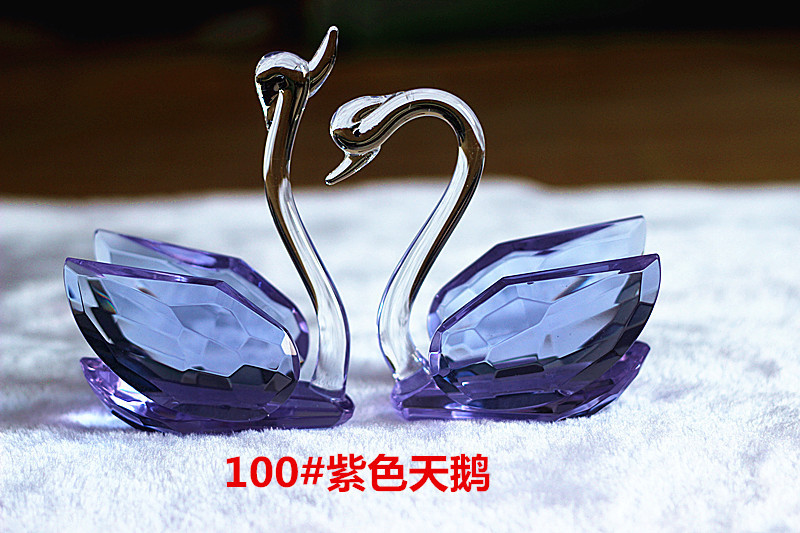 水晶天鹅 时尚结婚礼物实用婚庆礼品创意家居装饰新婚房摆件