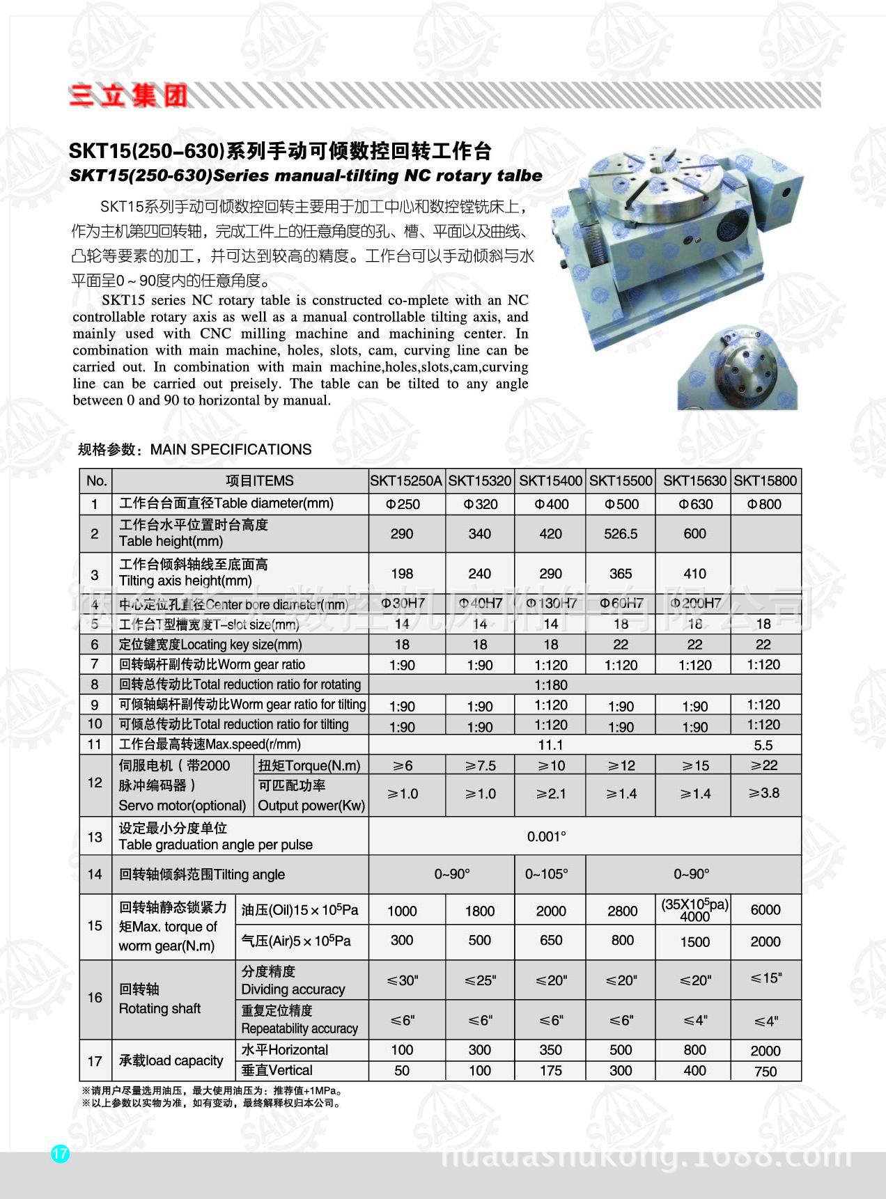 SKT15系列 (中小规格)手动可倾cnc回转工作台/分度盘/第四轴半