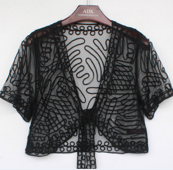 新款2014夏装小开衫 <em>少女装网</em>纱蕾丝外套 图片