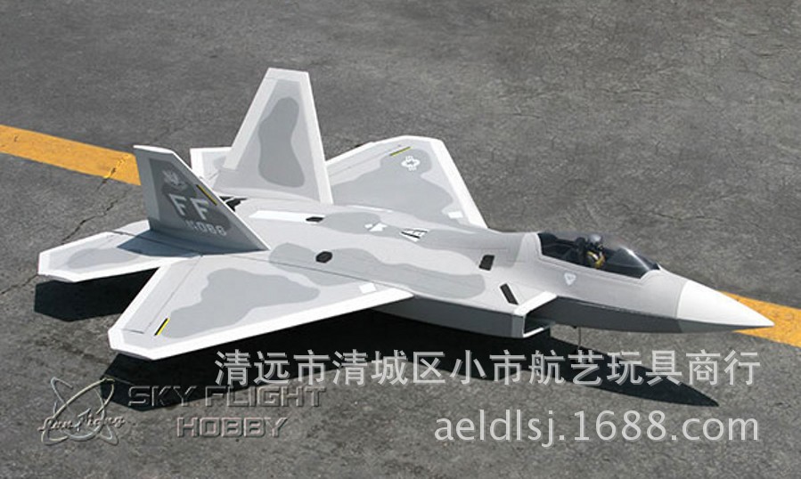航空模型-大型固定翼涵道飞机 F22猛禽战斗机 8通道2.4G遥控航空模型飞机-