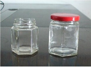 热销容量200ML玻璃六棱瓶 酱菜瓶 蜂蜜瓶 密封玻璃罐