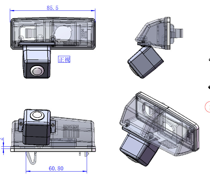 车载摄像头-12款丰田普锐斯专用倒车摄像头 高