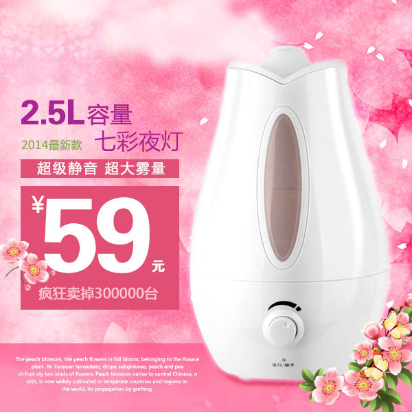 加湿器 专业生产加湿器 富贵花开加湿器 空气雾化加湿器 特价批发