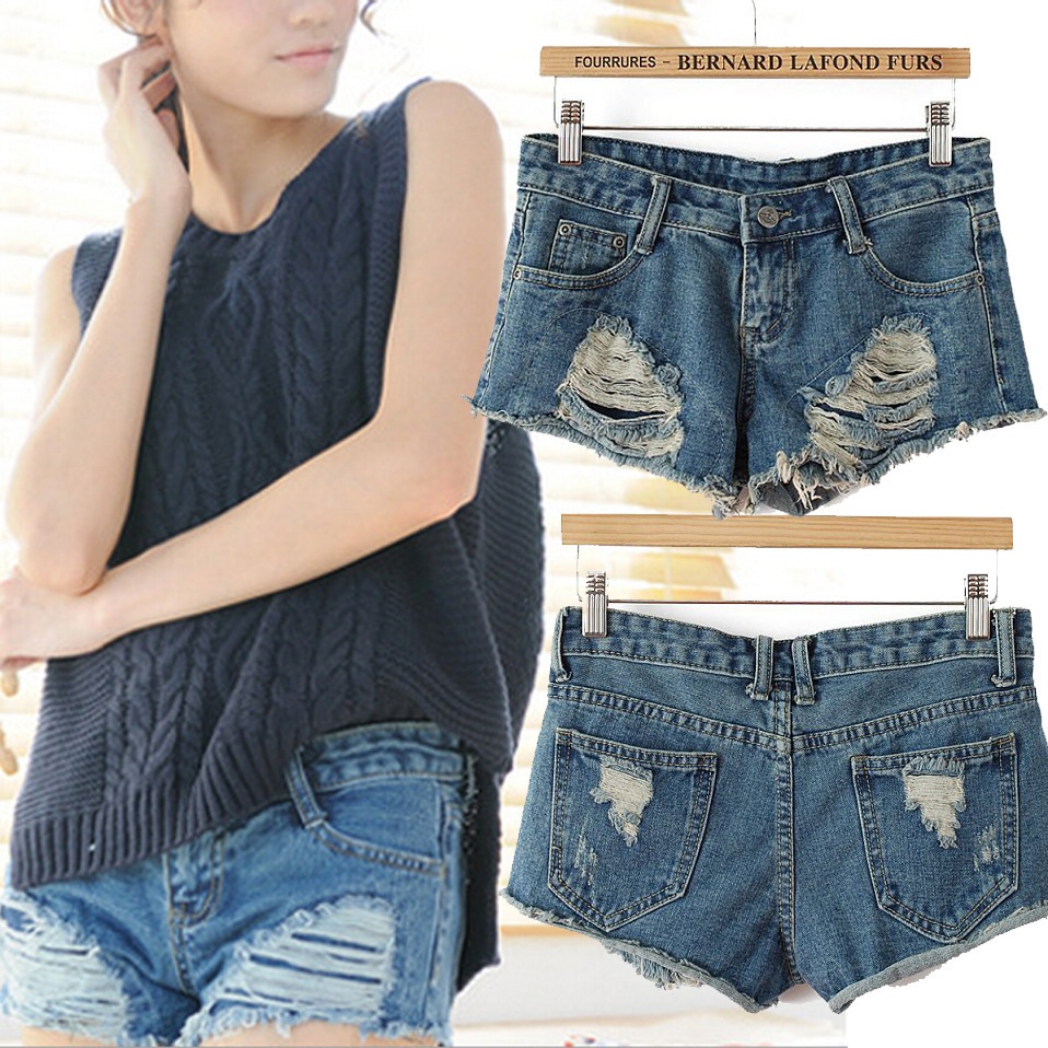 2014<em>夏季</em>新款韩版百搭牛仔<em>短裤女士</em>显瘦<em>低腰</em>