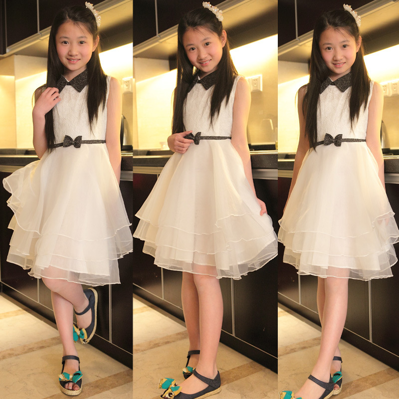 2014<em>女童夏装</em>新款欧根纱公主裙表演裙中<em>大童</em>