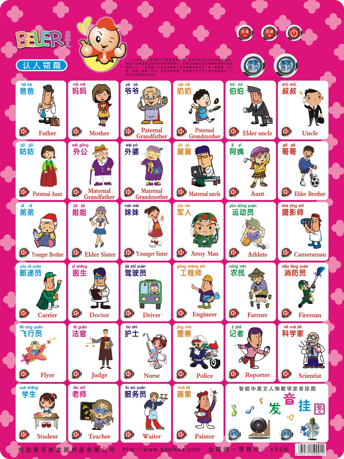【最新幼儿启蒙教育 幼儿识字挂图 最新幼儿看图识字