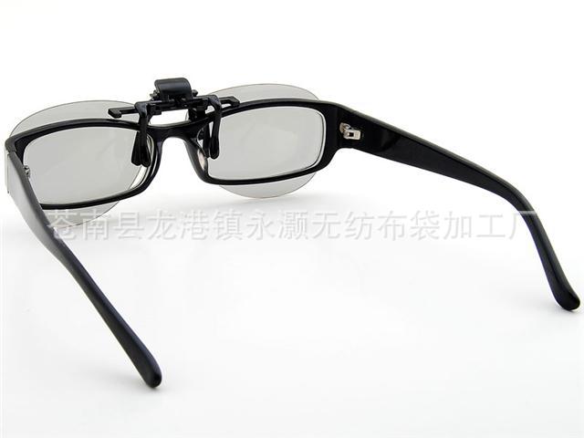 【厂家批发3D眼镜 3D夹片眼镜镜 圆偏光挂夹