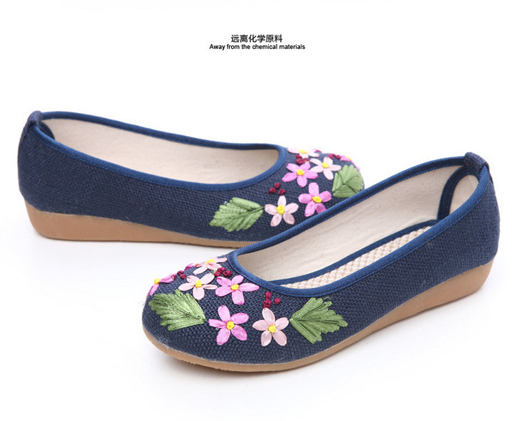 新款2014春夏民族风<em>女式绣花鞋</em> 牛筋软底单鞋