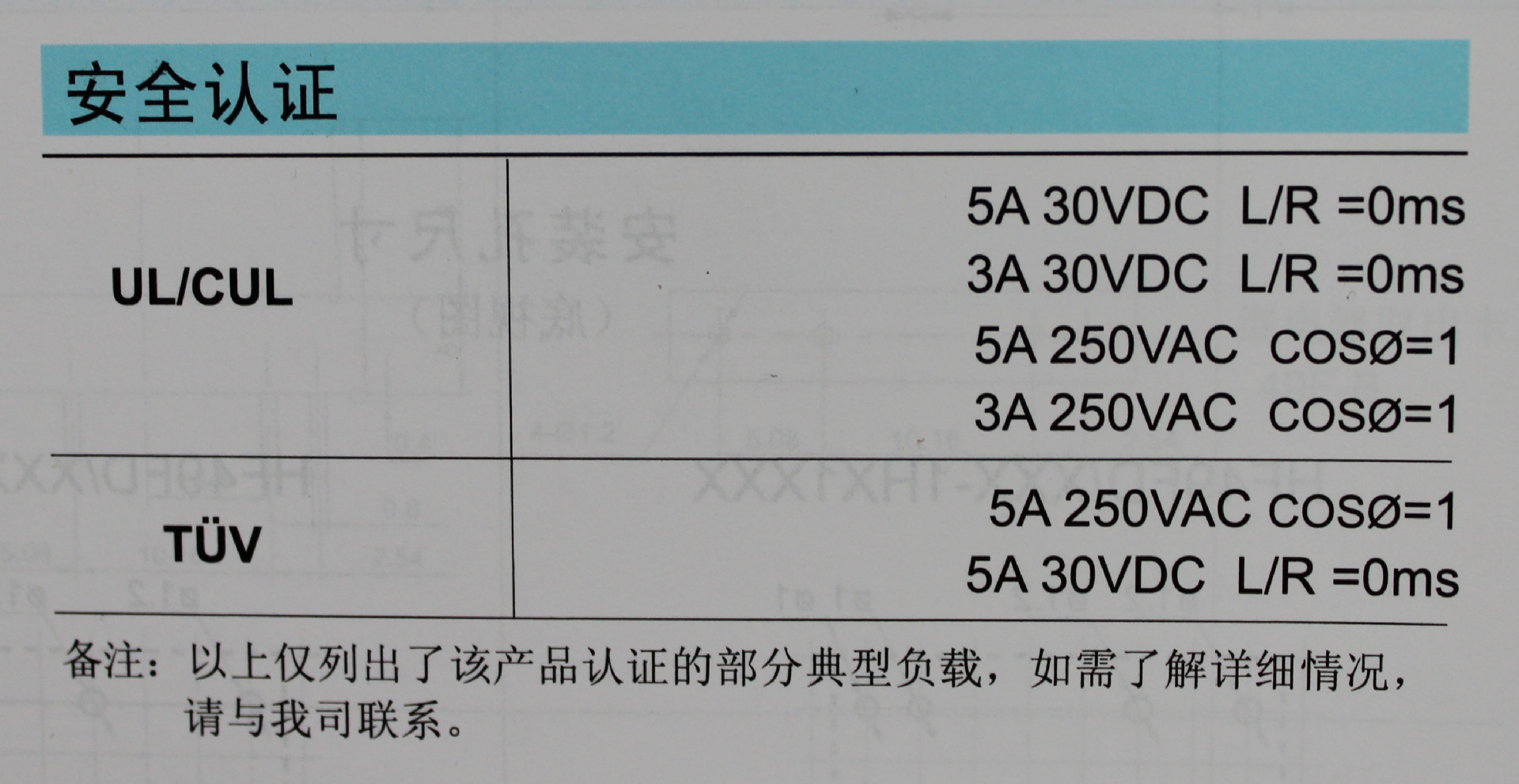 HF49FD安全认证参数