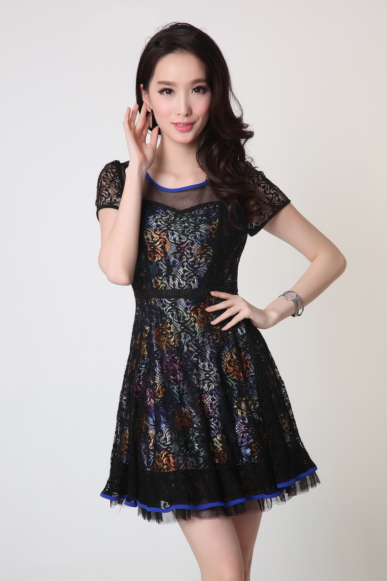 批发采购连衣裙-2014夏装 时尚大码女装修身显