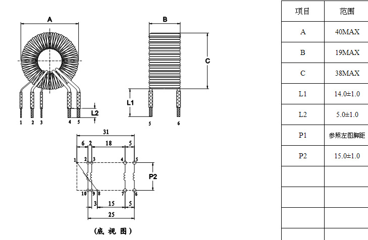 供应磁环电感t130-26材质 3线并绕