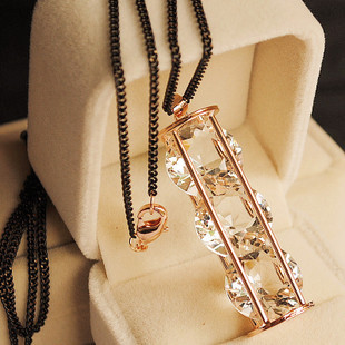精美礼品! 淑女百搭裸钻水晶<em>毛衣</em>链项链 <em>柱子</em>项
