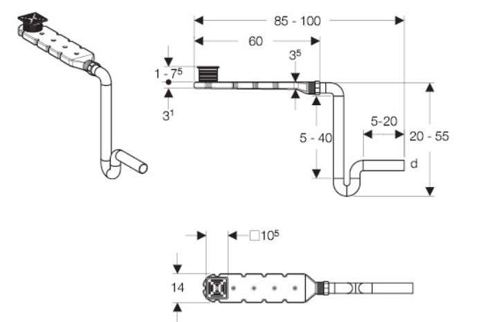 卫浴洁具-地漏--吉博力同层排水系统超薄型-卫