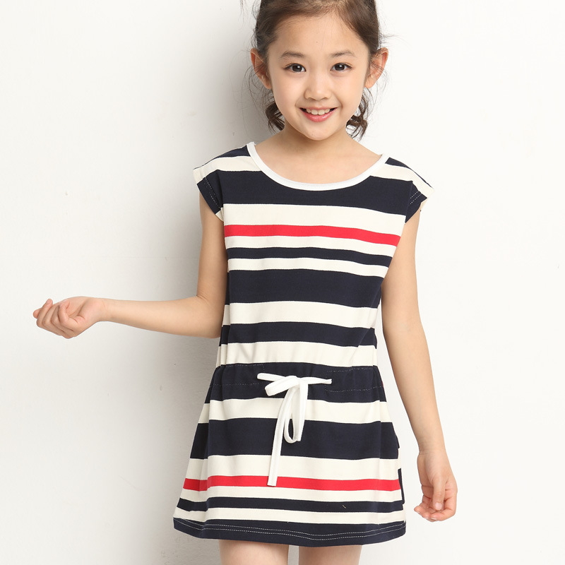 2014夏季新款童装 童装<em>女童条纹连衣裙</em> 韩版宝