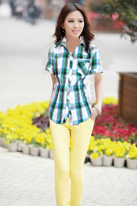 <em>批发</em>采购女式衬衫-2014新款韩版<em>少女装</em>全棉女