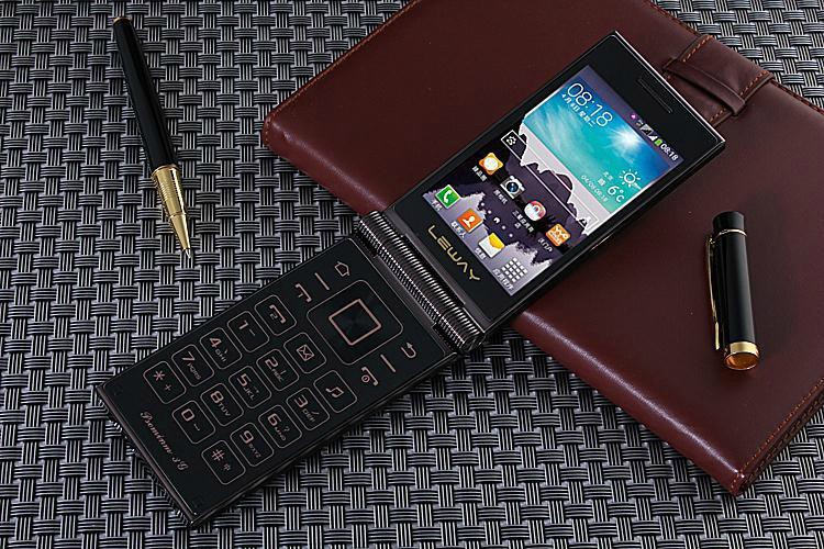 手机-乐锐2014正品 3.0电容屏商务男士翻盖手