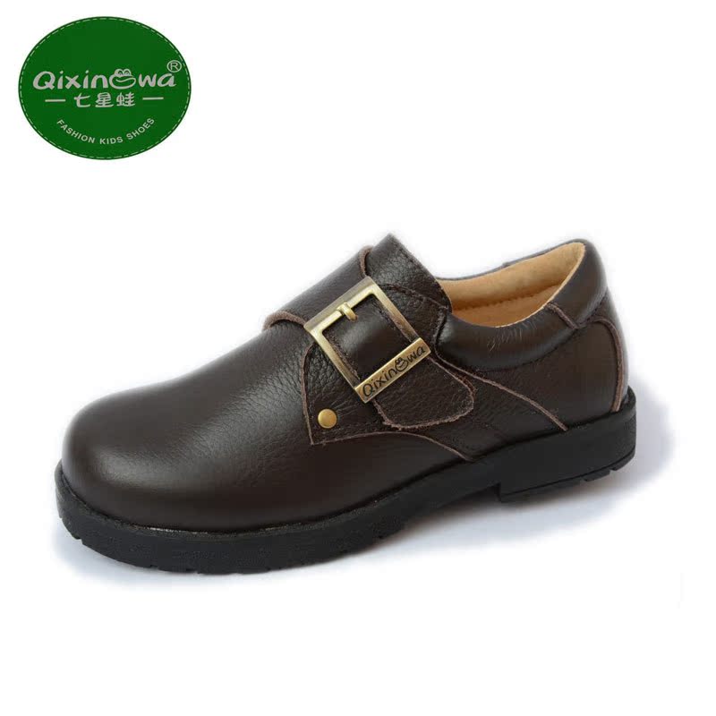 七星蛙2014春季新款韩版真皮防滑男童单鞋 厂家特价批发