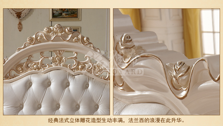 《厂家直销 》双人床1.5米1.8米大欧式床 欧式家具真皮床头 批发