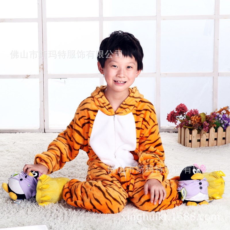 【批发外贸出口<em>小孩</em>动物<em>睡衣法兰绒</em>跳跳虎<em>儿童</em>