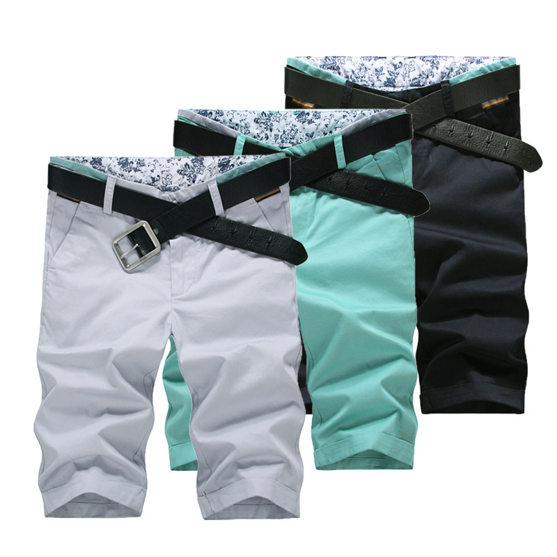 夏新款 休闲五分裤男 纯棉修身中裤 <em>男式马裤</em>沙