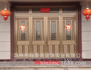 温州永嘉坚美牌铝合金防盗艺术门,落地房住宅四扇大门(专利产品)