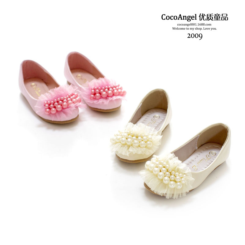2014春秋款 儿童公主鞋 女童珍珠网纱款单鞋皮鞋 四季鞋