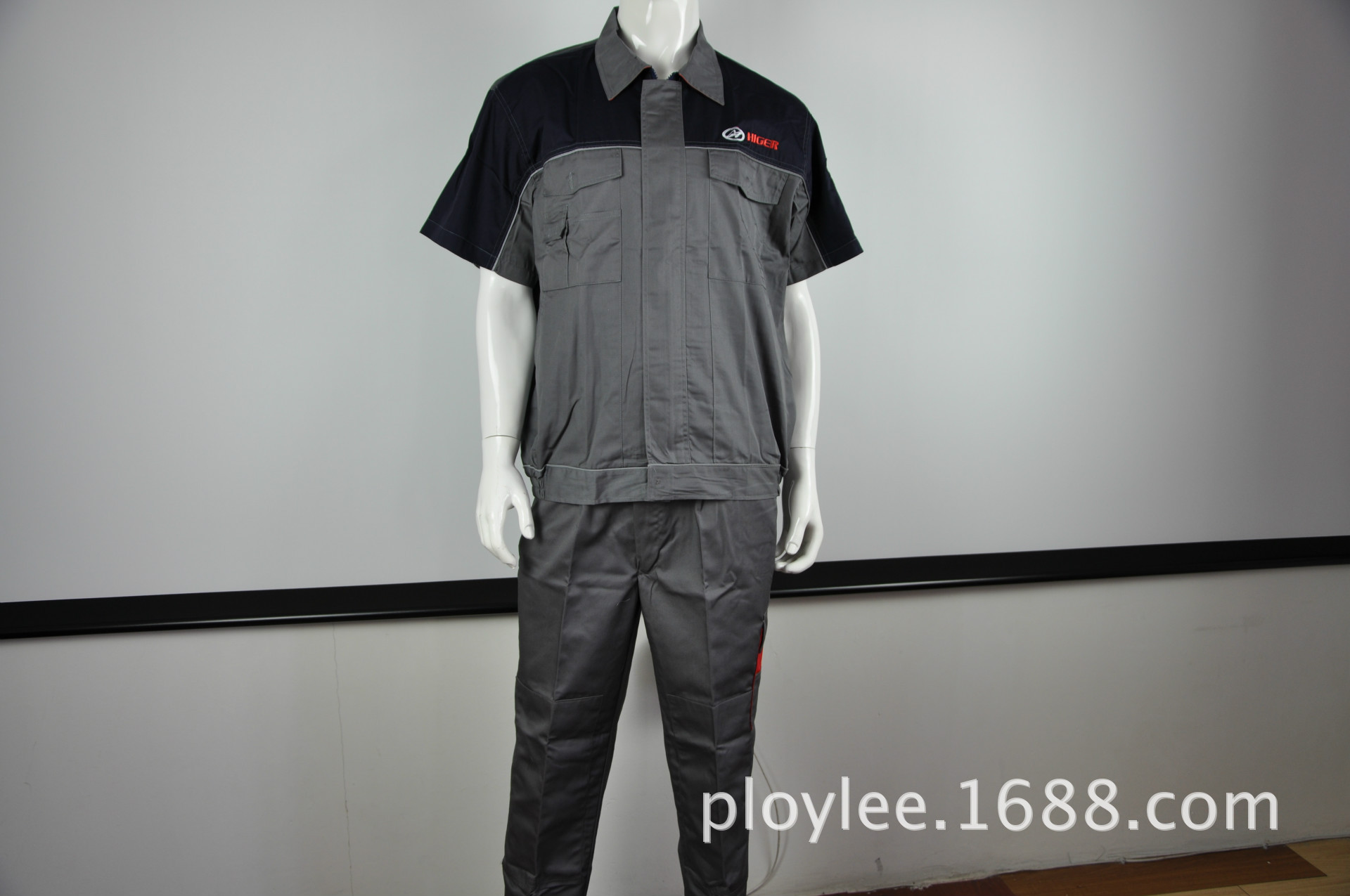 金龙汽车4S店售后维修车间工作服短袖套装 图