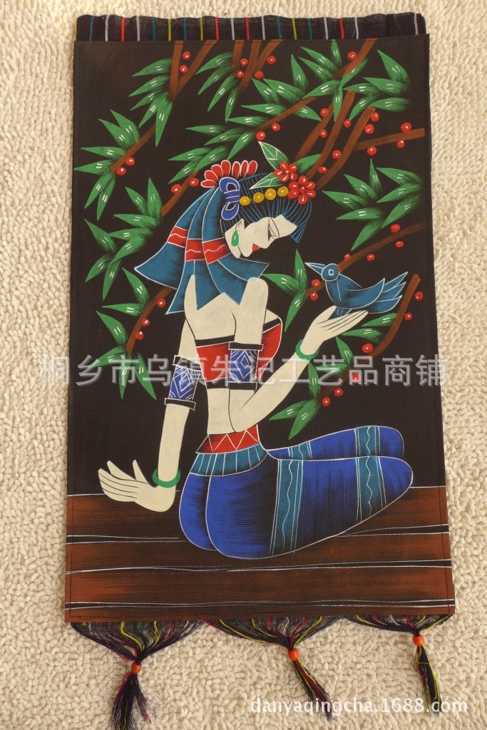 重彩蜡染画批发 蜡染画|壁挂画*民族工艺品*送礼收藏佳品 小号