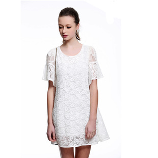 批发采购连衣裙-雪纺女装白色连衣裙高档女装