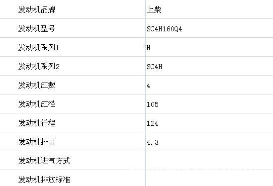 上柴SC4H160Q4发动机的性能参数图