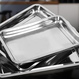 无磁优质不锈钢加厚方盘 长方形托盘子 餐盘烧烤盘饭盘 厂家批发