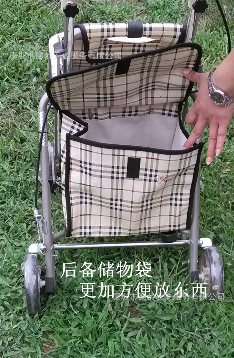 出口老年购物手推车折叠 可坐 代步车助行器 老人助步车 腿脚无力