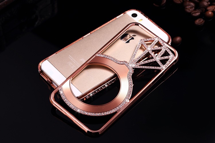 金属镶钻iphone6 plus手机壳 苹果5 5s满天星镶钻金属