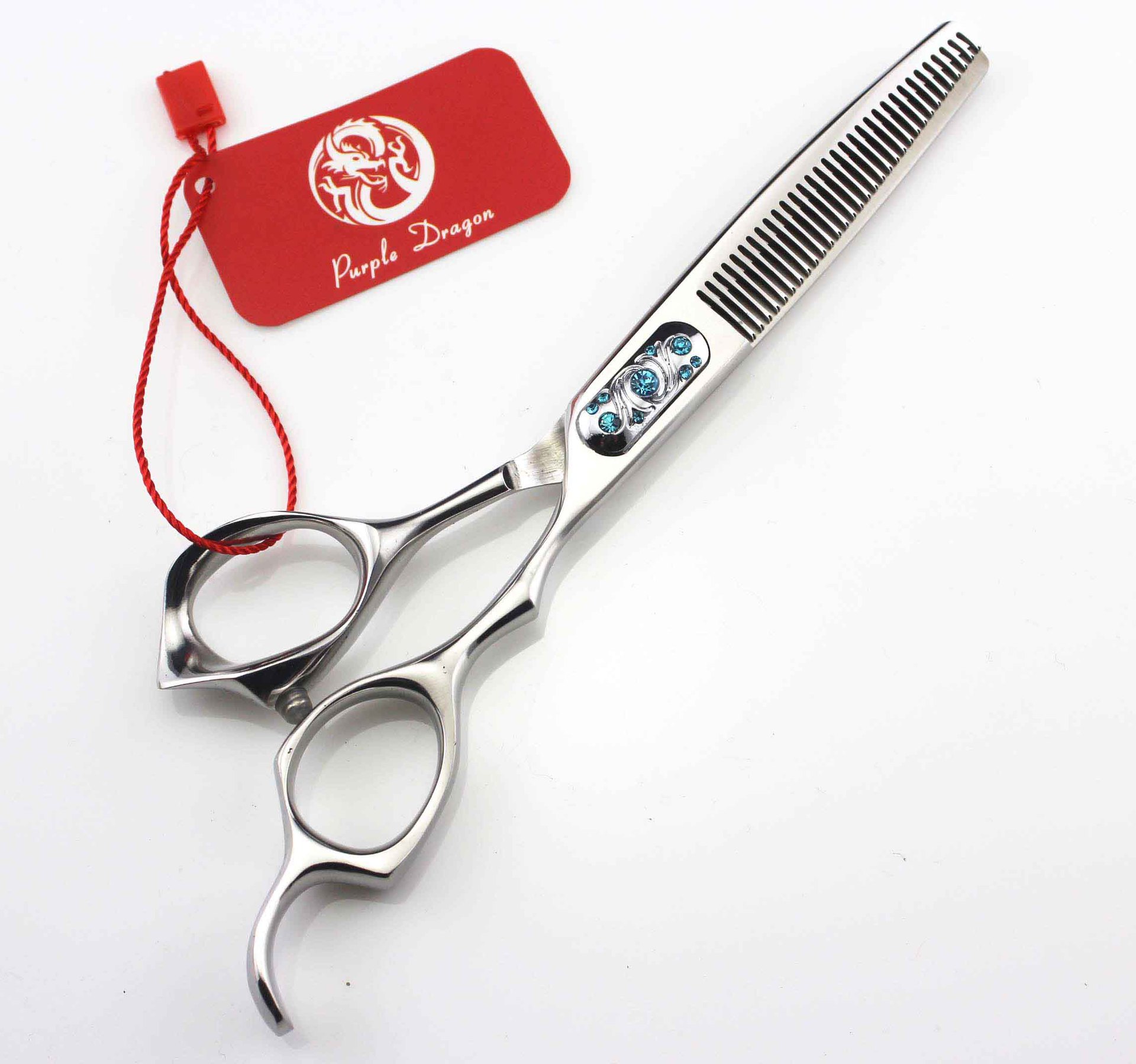 Hair Scissors Thinning Scissors Rectangle Screw Green Stone 6 INCH Big