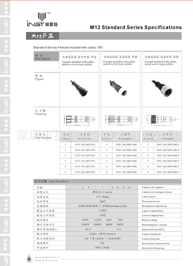 M12成型母头