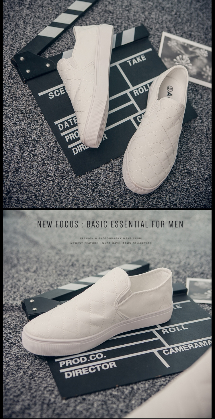 Mssefn2015暖男大白同款 白色帆布鞋 小白鞋  套脚鞋 懒人鞋 一脚蹬3080