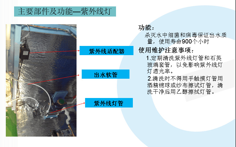 主要部件及功能-紫外线灯