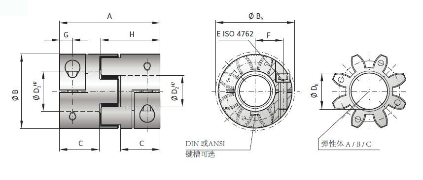 现货供应r w 梅花型弹性联轴器 ek2