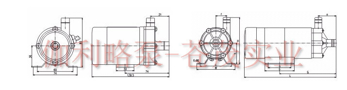 【mp型塑料微型磁力驱动循环泵】安装尺寸图