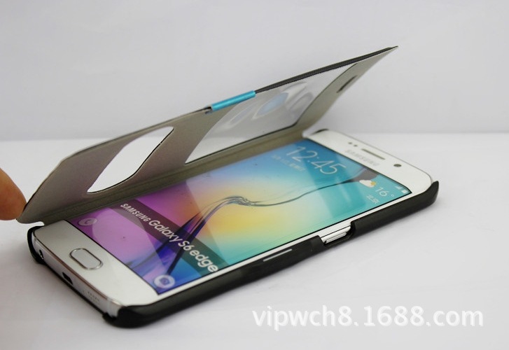 左右翻带磁铁双窗手机套