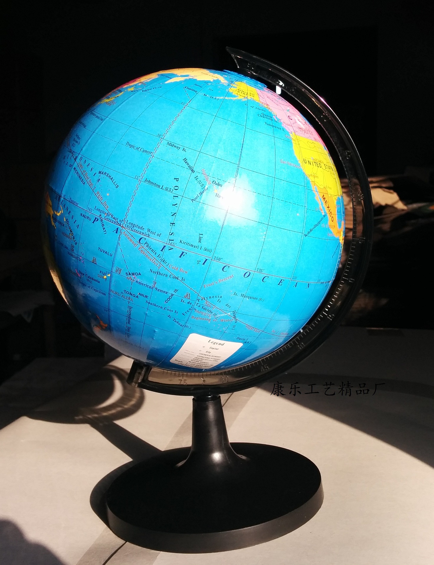 办公室地球仪英文版厂家供应 旋转塑料英文地球仪 科教全塑地球仪