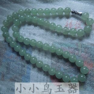 天然东陵玉8毫米透亮项链 东陵玉项链批发 玉石直销促销款批发