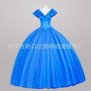 新版disney迪斯尼灰姑娘cinderella公主宫廷舞会礼服裙子成人同款