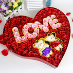 香皂花 鲜花 永生花99朵爱心礼盒创意礼品送情人老婆七夕礼物爆款